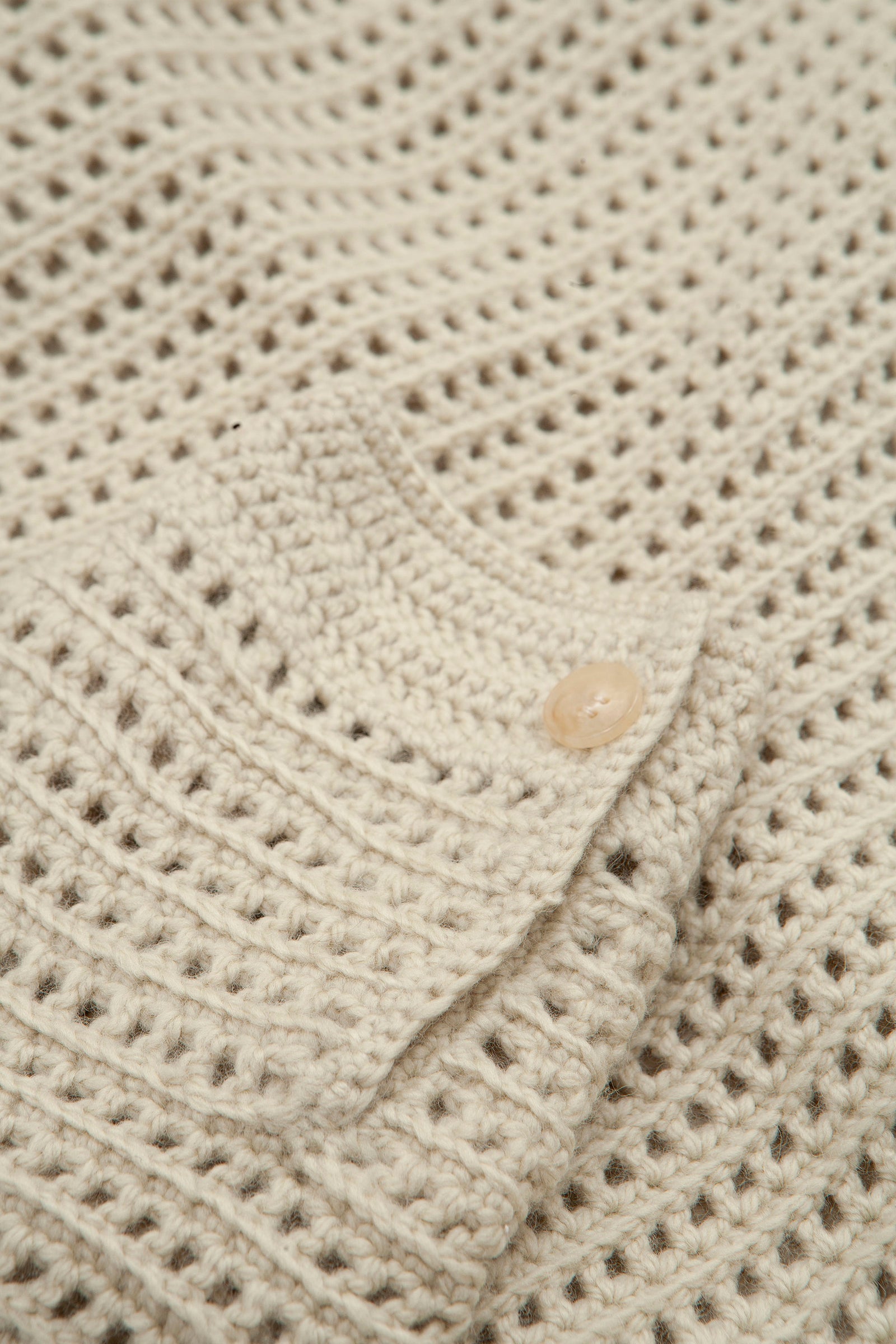 SPORTIVO [Hand crochet wool knit shirt light khaki]