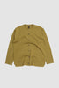 SPORTIVO STORE_32 Gauge Smooth Wool Crew Cardigan Olive/Yellow