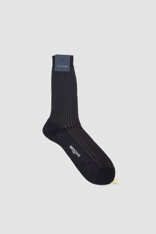 SPORTIVO [Wool/cotton blend long socks caffe/blue]