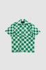 SPORTIVO STORE_Camp Collar Checkerboard Block Print Green