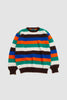 SPORTIVO STORE_Striped Brushed Shetland Crew Jumper Brown/Blue/Orange