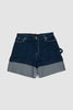 SPORTIVO STORE_Wide Leg Puddle Denim Shorts Indigo