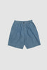 SPORTIVO STORE_Chambray Pleated Track Short Washed Indigo