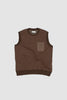 SPORTIVO STORE_Cotton Mix Fleece Sleeveless Vest Brown